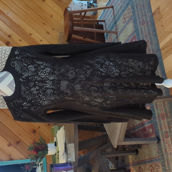 Free People black sheer tunic/mini dress - Picture 8 of 8